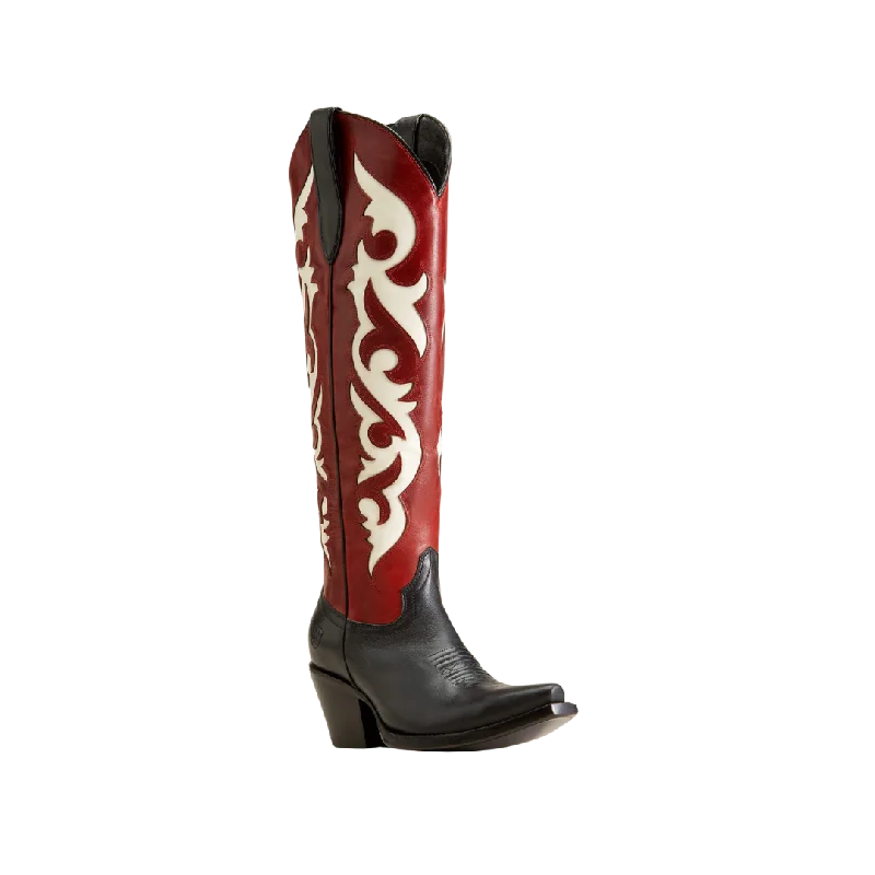 Outdoor Shoes Collection Ariat Women's Black Red Alert Elvira Stretchfit Satin Boot