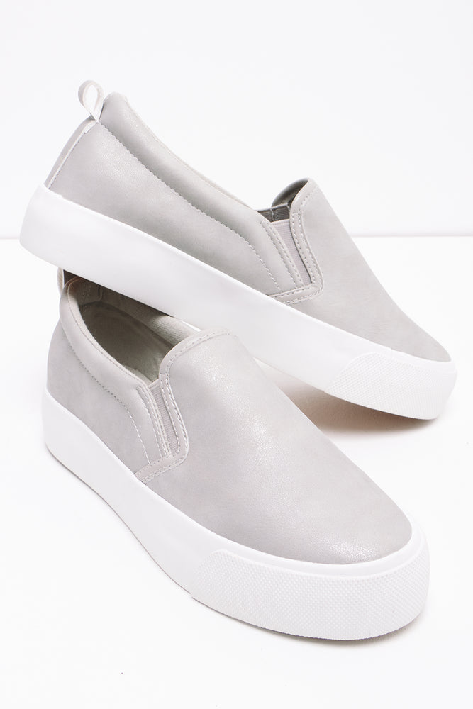 High Fashion Dress Shoes Slip On Sneaker Silver