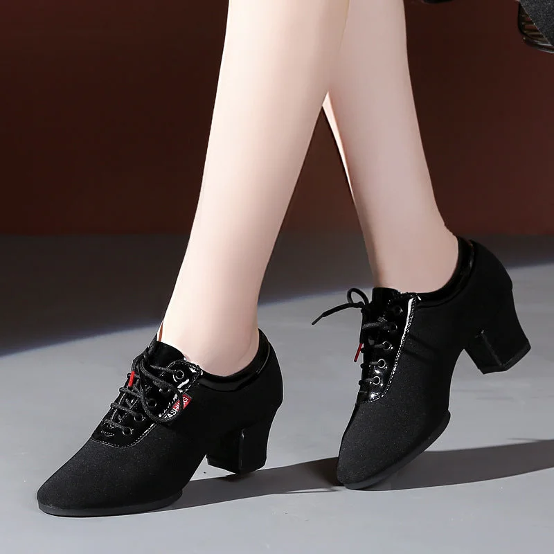 Durable Sports Sneakers Women's Canvas 3.5cm/5cm Heels Ballroom Dance Shoes Teaching & Practice Shoes