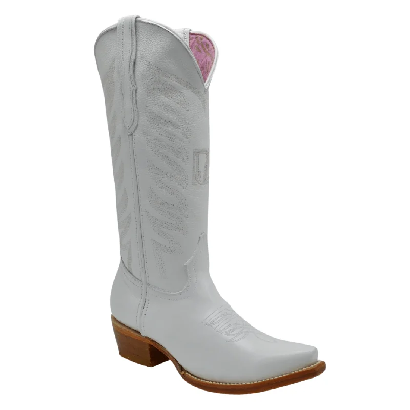 Trendy Sports Sneakers RC 320 WHITE  Classic Cowgirl Boots for Women Snip Toe