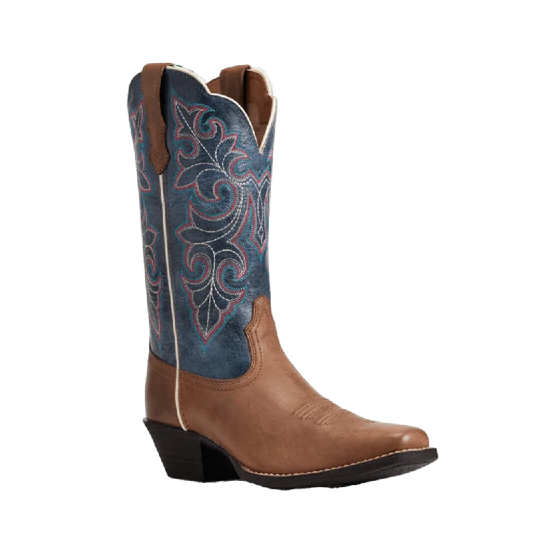 Formal Sports Shoes Ariat Women's Round Up Storming Brown Square Toe Boot