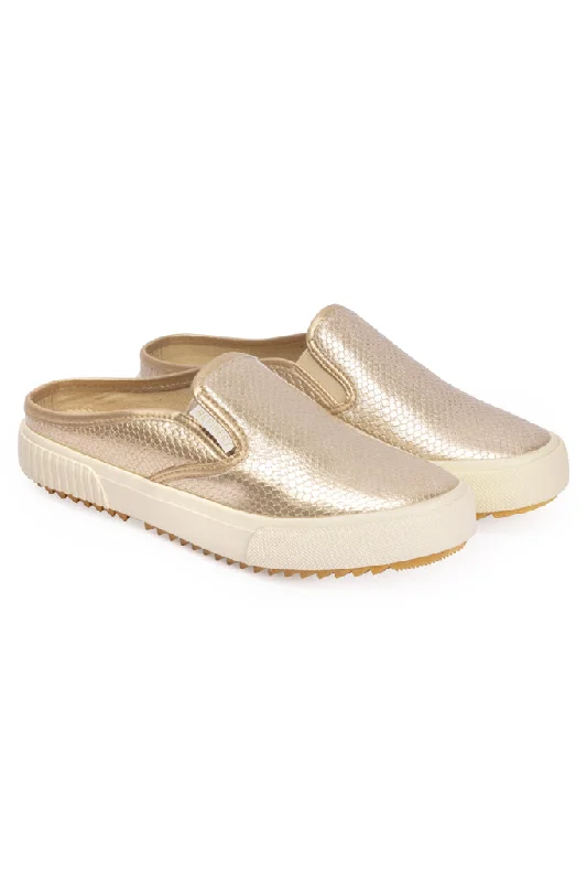 Trendy Walking Shoes Slip-On Sneaker _ 154746 _ Gold