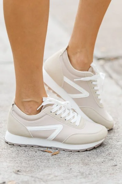 Trendy High Heels For Sale Walk Your Way Taupe Sneaker