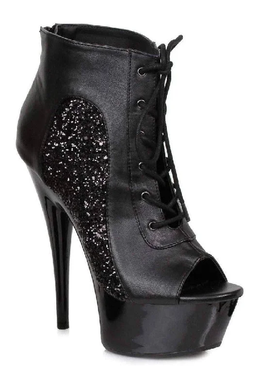 Outdoor Sandals Collection 609-NICKY Ankle Boots  | Black Glitter