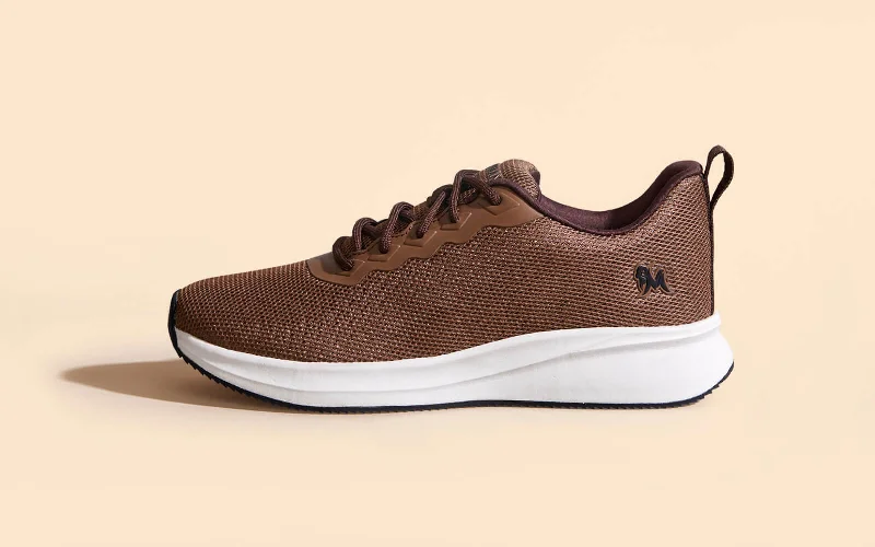 Sporty Casual Sneakers Walkers High : Brown