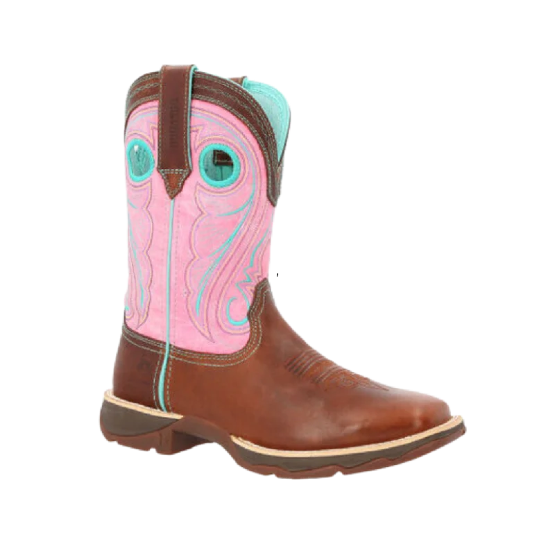 Waterproof Snow Boots Rocky Women's Chestnut & Pink Rose Western Boot