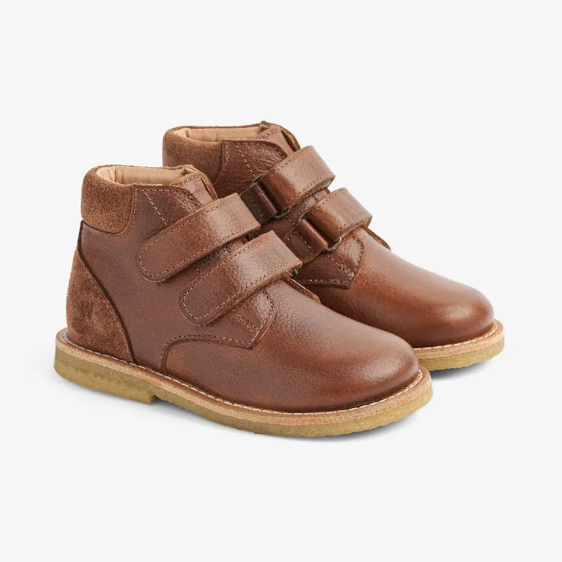 Comfortable Work Sneakers Raden Velcro | Baby - cognac