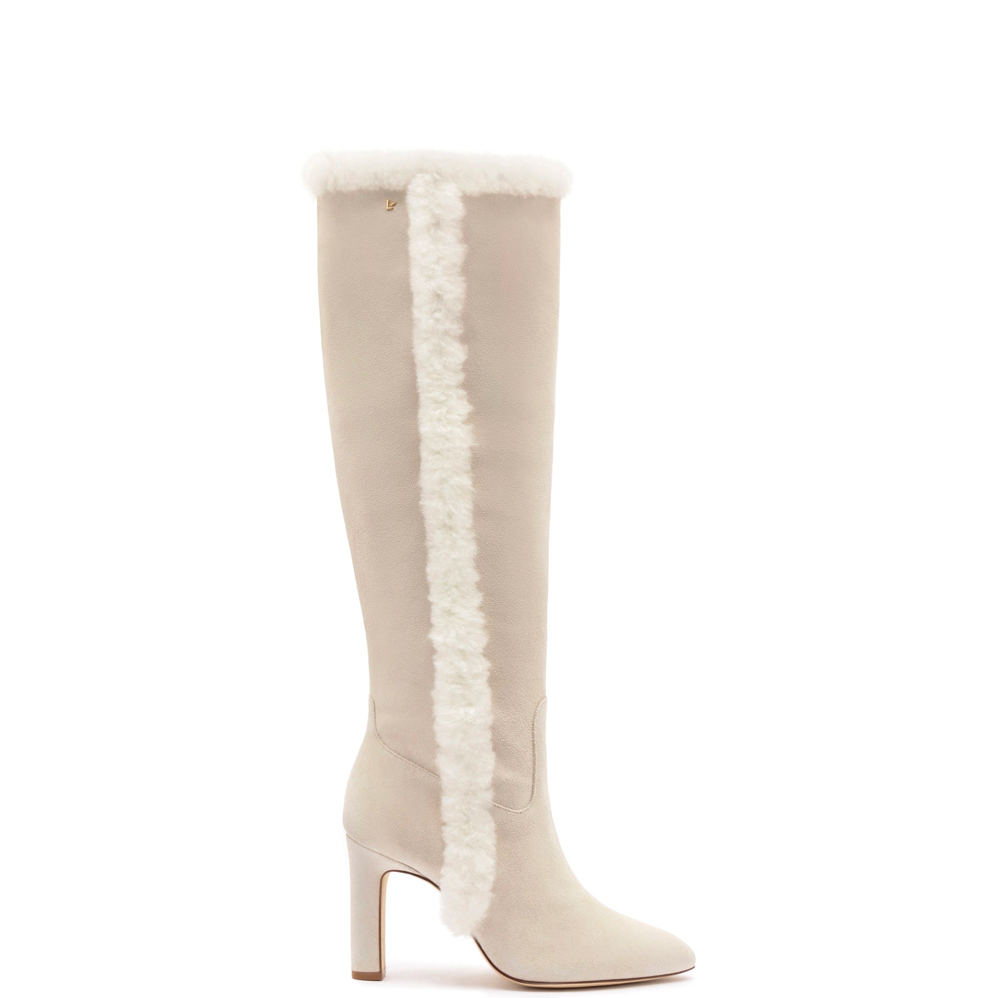 Formal Hiking Footwear Cindy Hi Faux Fur Boot In Grey Mushroom Suede and Natural Shearling