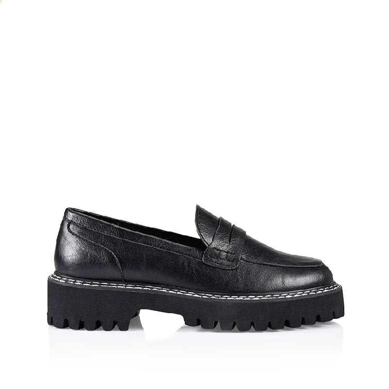 Best Formal Shoes Online Neo Chunky Loafers - Black Smooth