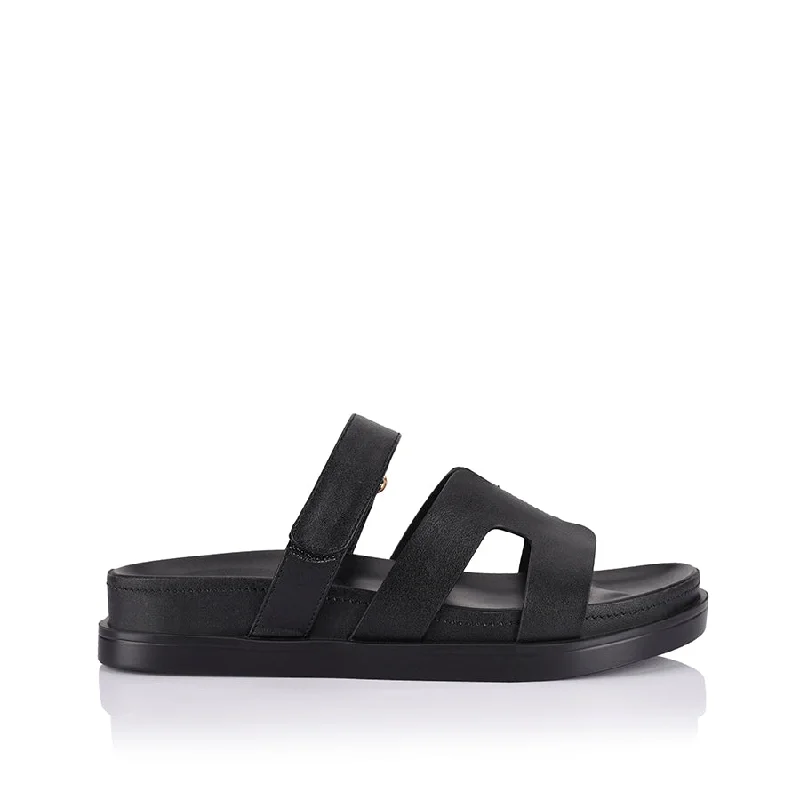 Stylish Sneakers For Hiking Oswald Footbed Slides - Black