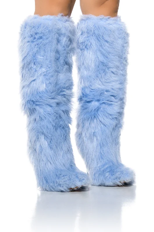 Outdoor Sneakers Collection AZALEA WANG UPSETTER BLUE FURRY BOOT