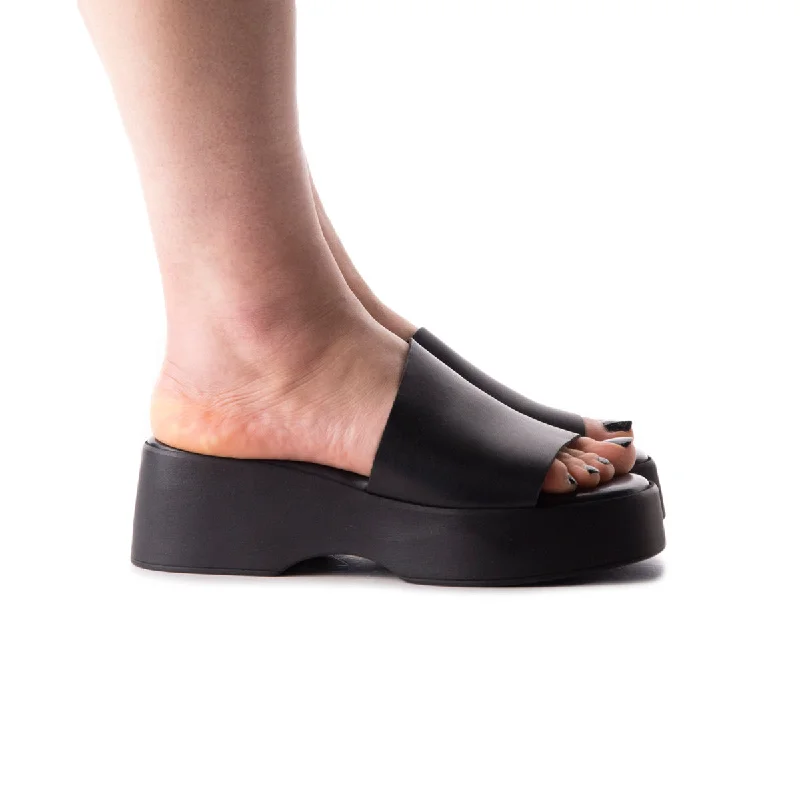 Comfortable Flats For Work Hatsu Black Leather