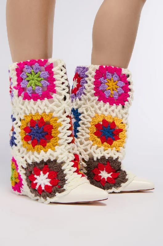 Waterproof Loafers AZALEA WANG DELWYN CROCHET BOOTIE IN MULTI