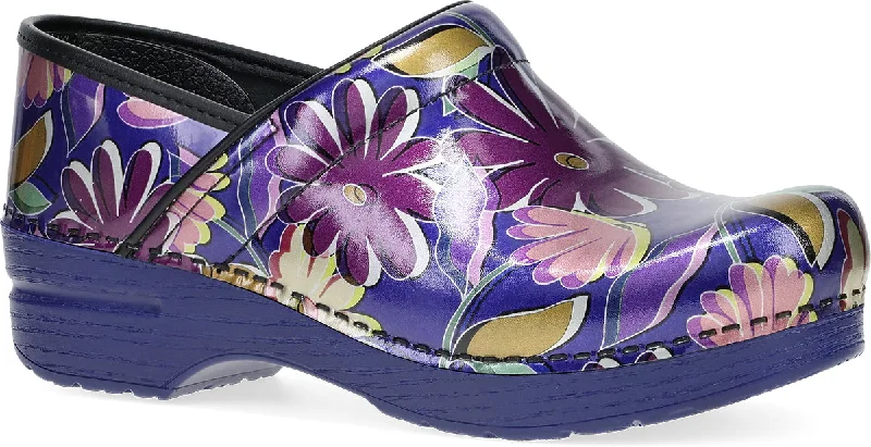 Casual Flip Flops DANSKO Professional Indigo Flower Print Leather Clogs