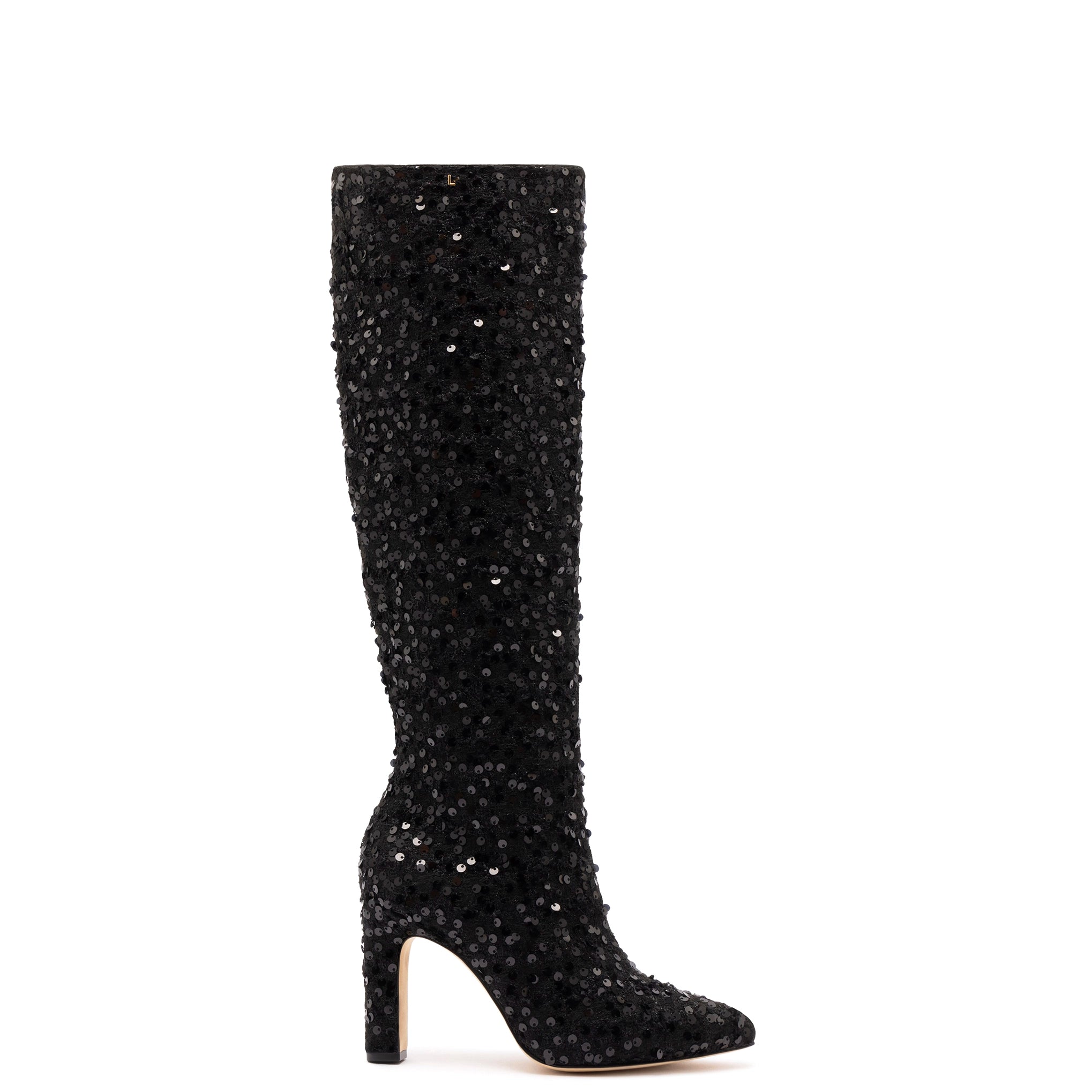 Designer Hiking Boots Cindy Hi Boot In Black Sequins