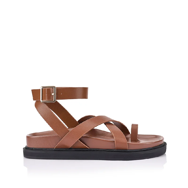 Casual Winter Shoes Brady Footbed Sandals - Cognac