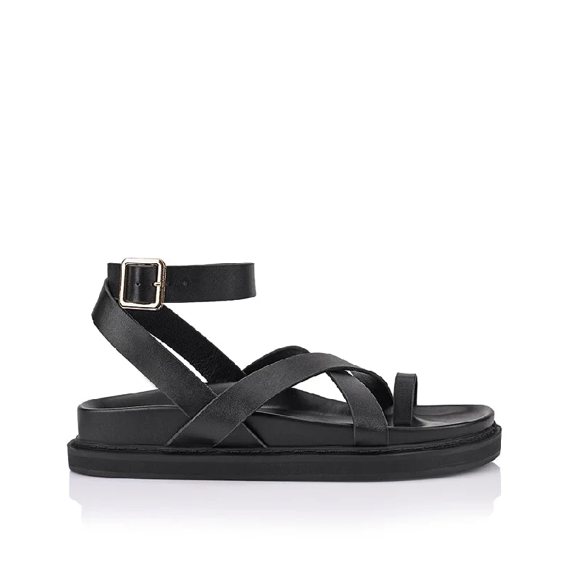 Designer Work Shoes Brady Footbed Sandals - Black