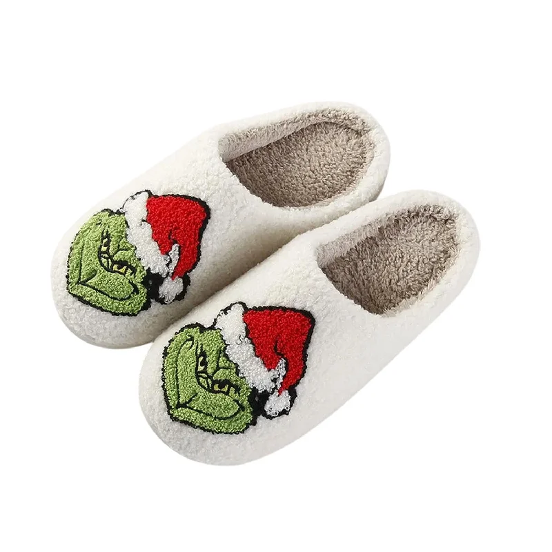 Sporty Hiking Shoes Women Jazzercize Grinch Fuzzy Slippers