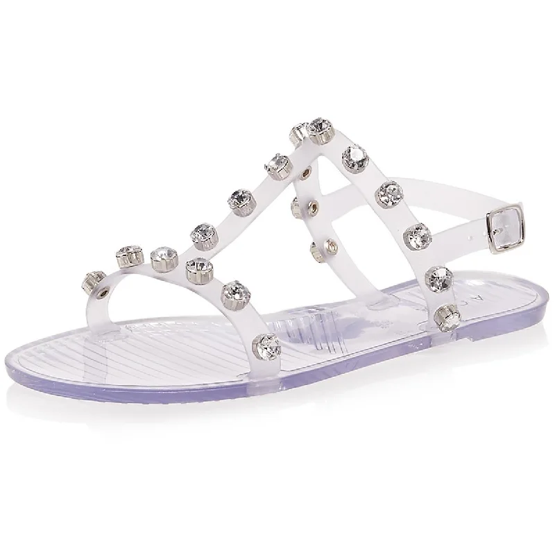 Stylish Boots For Sale Aqua Womens Rhinestone Plastic Strappy Sandals