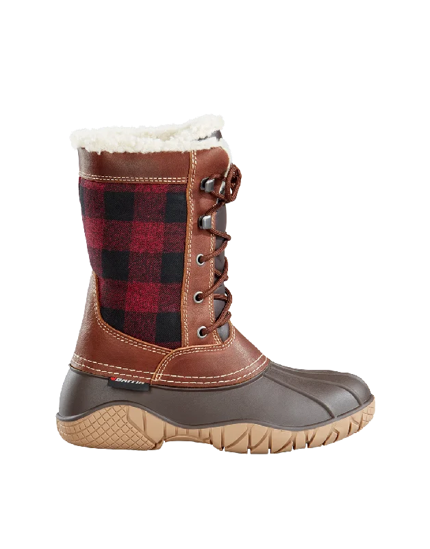 Comfortable Snow Boots 'Baffin' Women's Jasper Insulated WP Boot - Red / Black Plaid