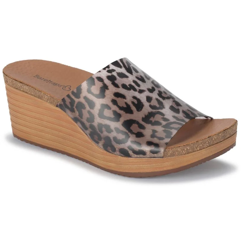 Summer Sports Shoes Baretraps Womens YALISSA Animal Print Vinyl Mule Sandals