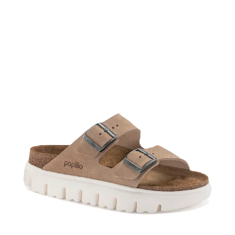 Best Dress Shoes Birkenstock Women's Arizona Chunky Suede Leather Slide Sandal in Warm Sand