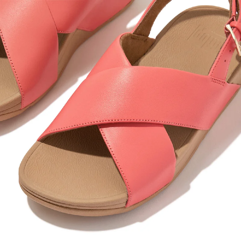 Comfortable Snow Sneakers 'FitFlop' Women's Lulu Cross/Back Sandal - Rosy Coral