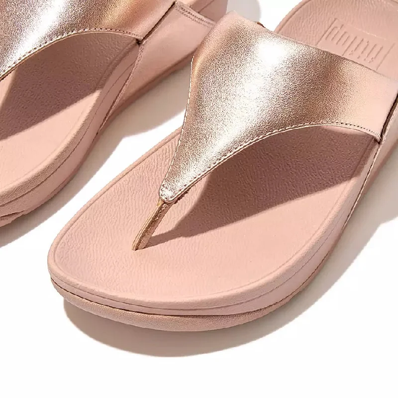 Comfortable Winter Sandals 'FitFlop' Women's Lulu Leather Toe-Post Sandal - Rose Gold