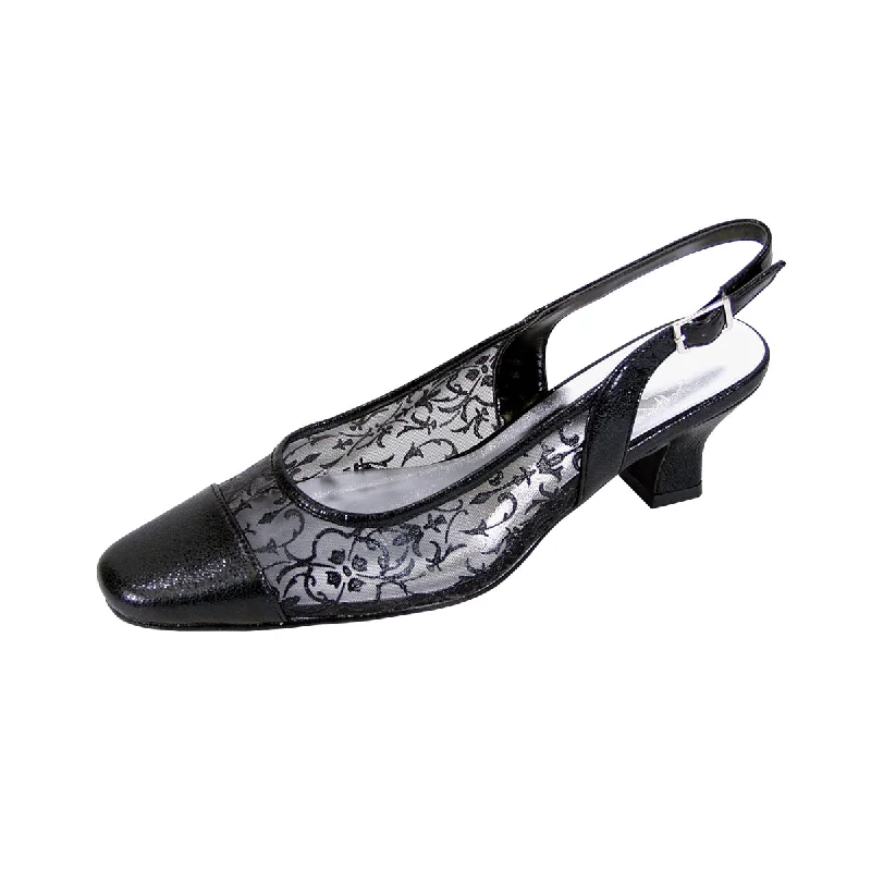 Stylish Casual Footwear FLORAL Josie Women's Wide Width Nylon Mesh Slingback Dress Shoes