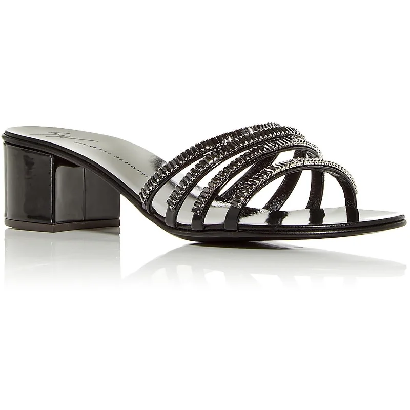 Designer Sneakers For Sale Giuseppe Zanotti Womens Nero Rhinestone Slide Sandals