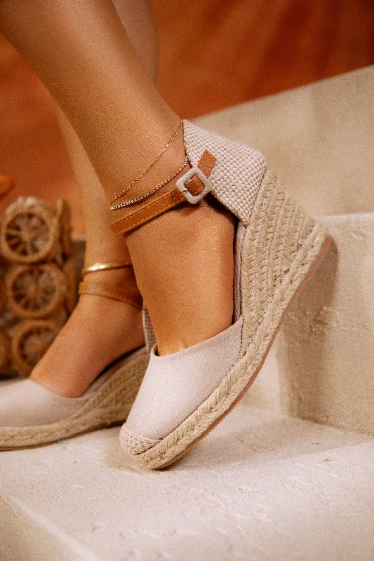 Stylish Boots For Sale Golden Hour Espadrille Platform Wedges - Nude