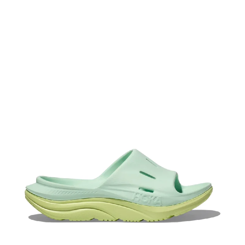 Trendy Casual Sandals Hoka Ora Recovery Slide Sandal 3 in Aqua Breeze/Celery Juice