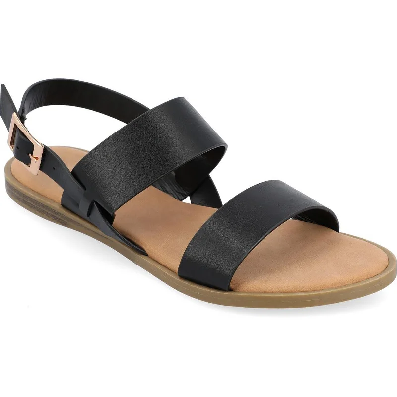 Comfortable Formal Footwear Journee Collection Womens Faux Leather Cushioned Footbed Ankle Strap