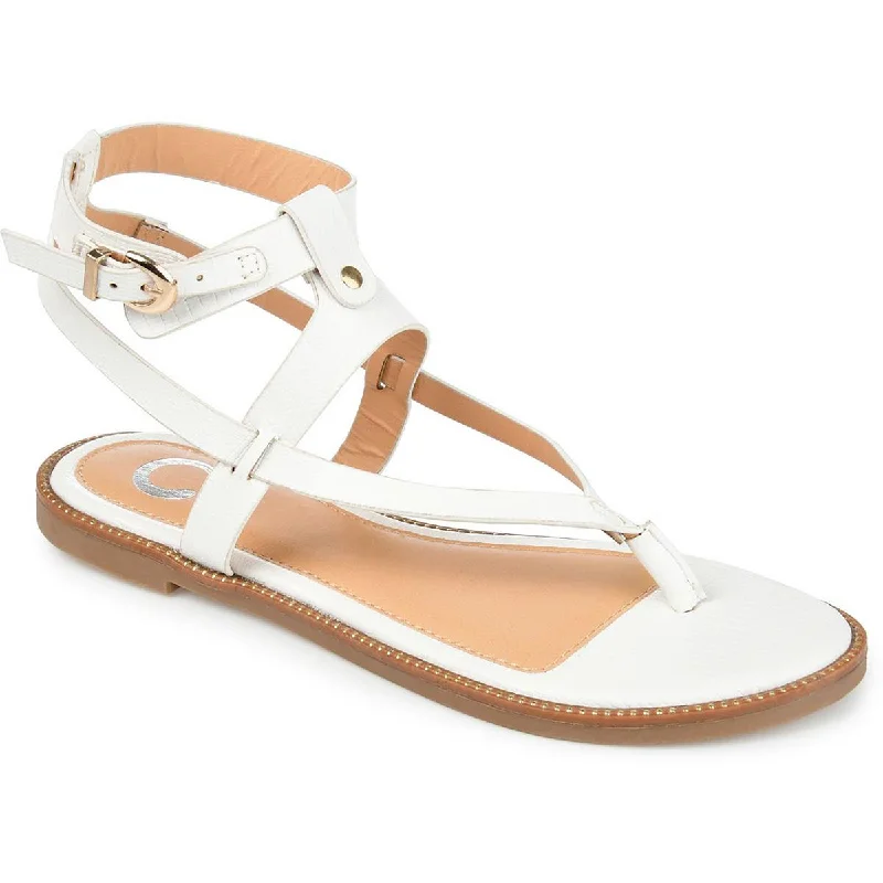 Winter Casual Shoes Journee Collection Womens Faux Leather Round Toe Thong Sandals