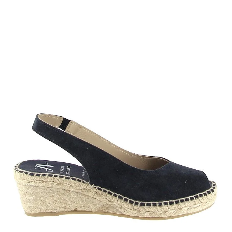 Classic Flat Shoes Juncal Aguirre 2236 Navy Slingback Espadrille