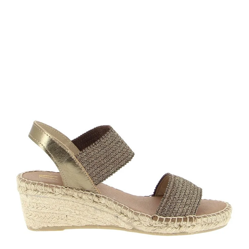 Luxury Leather Sneakers Juncal Aguirre 2277 Bronze Wedge Espadrille