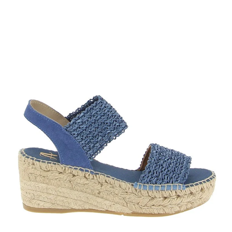 Comfortable Athletic Shoes Juncal Aguirre 2525 Blue Wedge Espadrille