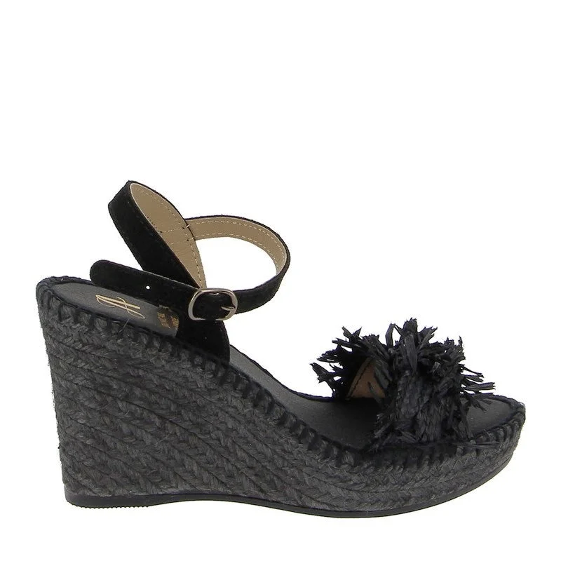 Casual Booties For Sale Juncal Aguirre 2659 Black Wedge Espadrille