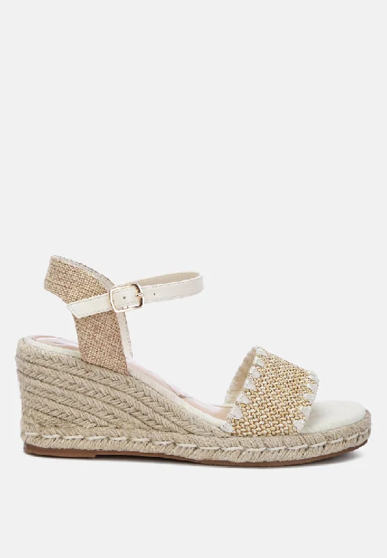 Casual Flip Flops Lucas Raffia Wedge Heel Espadrilles