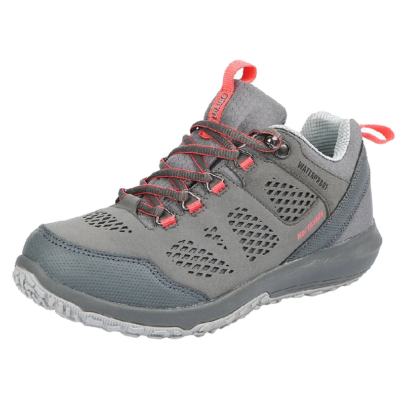 Best Flat Shoes Online 'Northside' Women's Benton WP Hiker - Grey / Coral