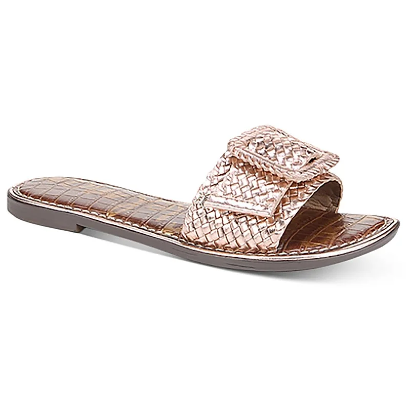 Summer Sports Shoes Sam Edelman Womens Gabriela Leather Basketweave Slide Sandals