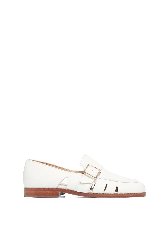 Simon Loafer in Cream Textured Leather