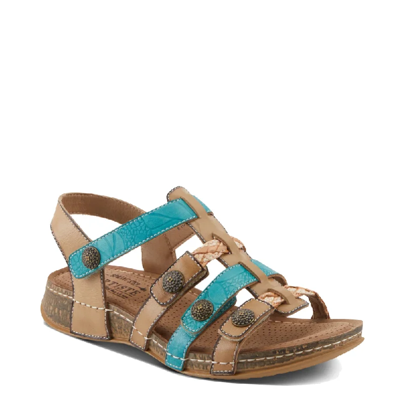 Spring Step Women's Delila Sandal in Beige Multi