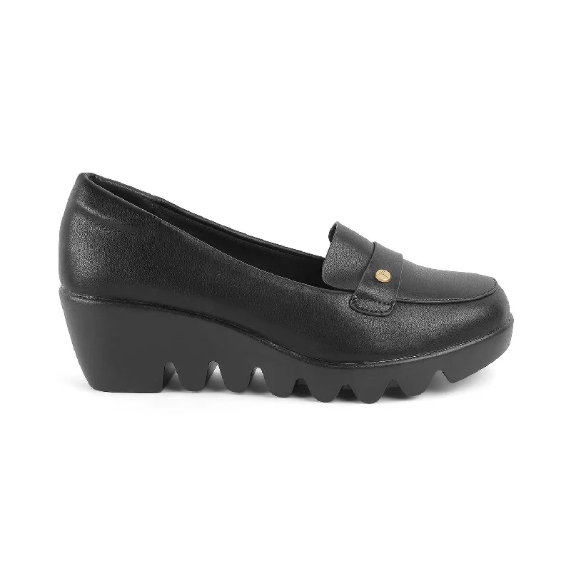 Comfortable Hiking Sandals Tresmode Towes Black Women's Dress Wedge Loafers