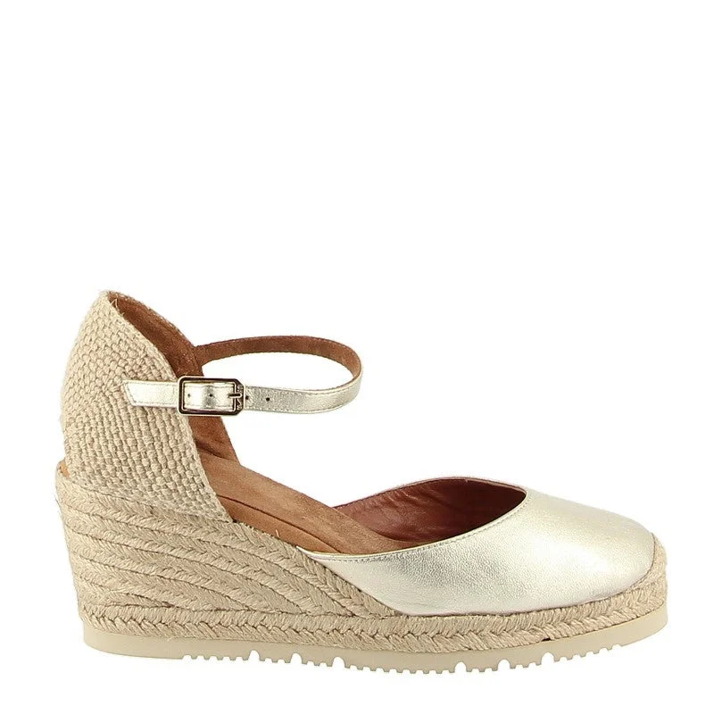 Comfortable Slippers Online Unisa Caceres Gold Wedge Espadrille