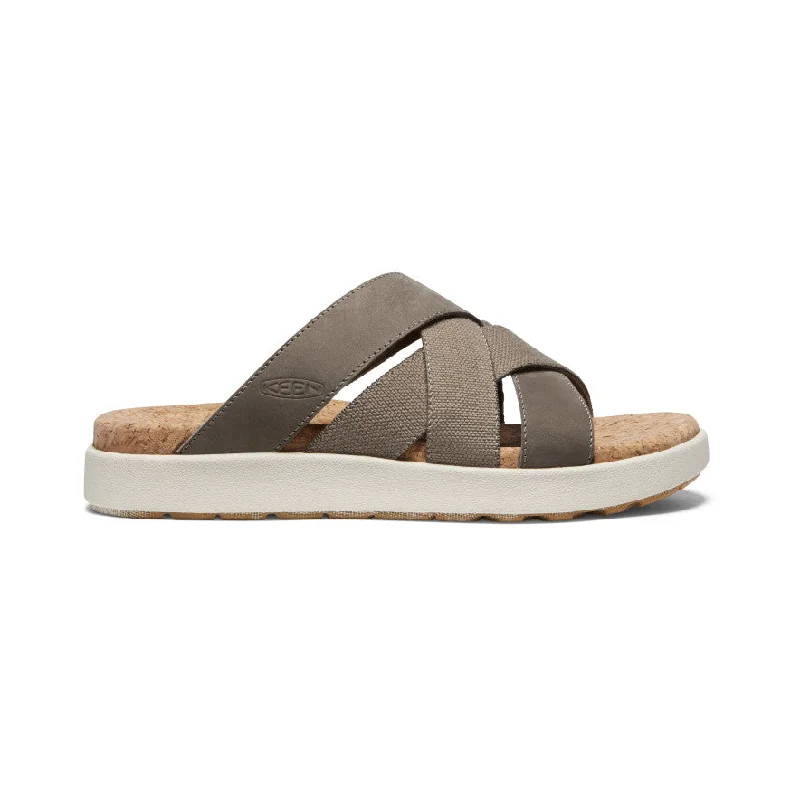 Comfortable Flip Flops Women's Elle Mixed Slide  |  Brindle/Birch