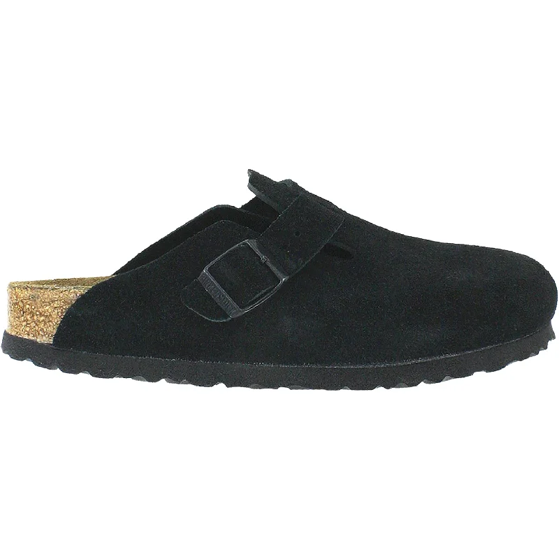 Best Sneakers For Work Unisex Birkenstock Boston Soft Footbed Black Suede