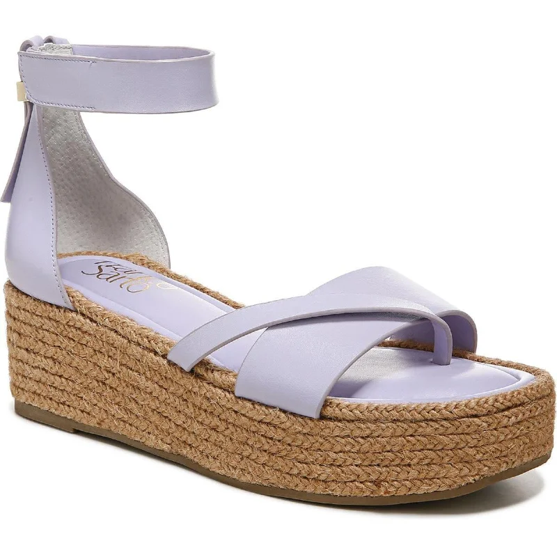 Outdoor Sandals Collection Franco Sarto Womens Verita Leather Thong Wedge Heels