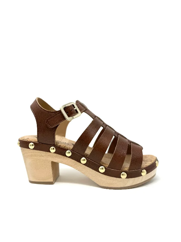 Comfortable Lace-Up Shoes Sawyer Clog in Tan from Novacas