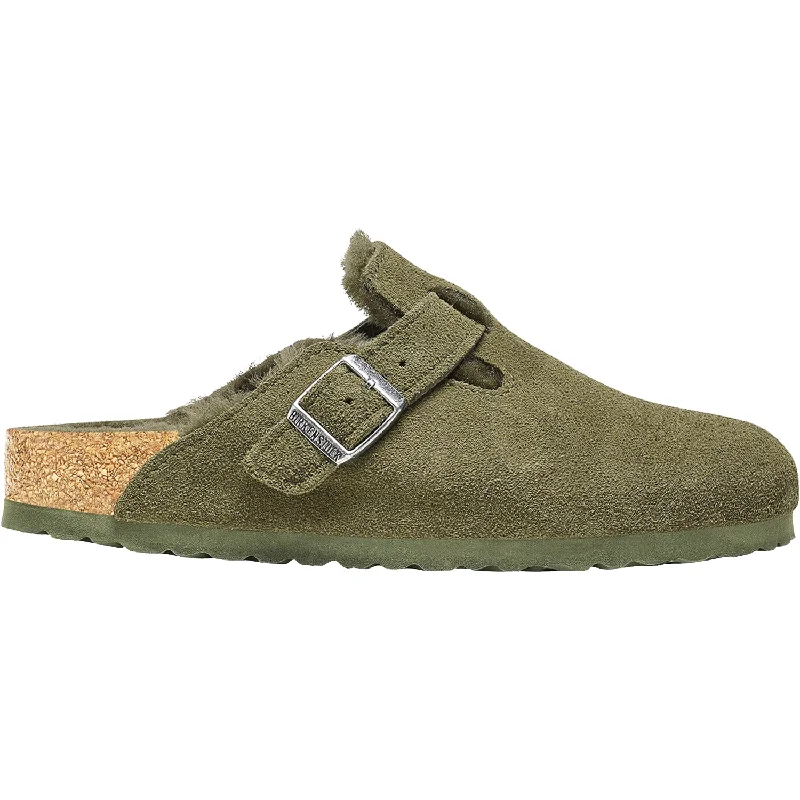 Unisex Birkenstock Boston Shearling Thyme Suede